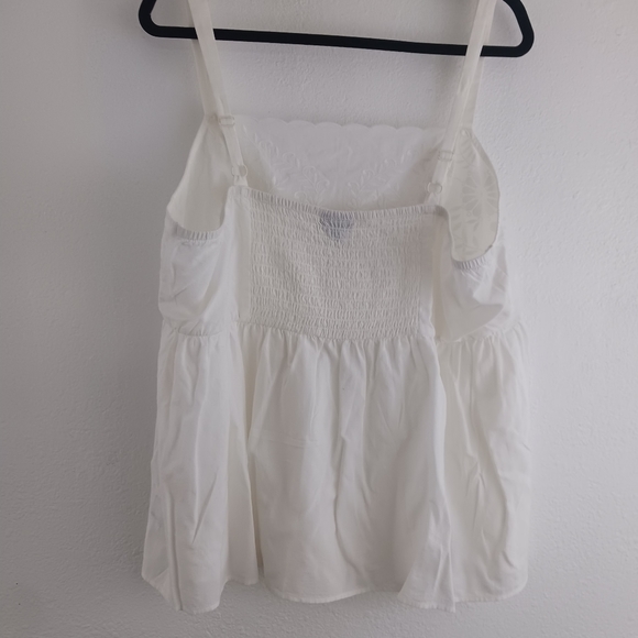 EUC Torrid White Babydoll Cotton Window Pane Button Tank Top Womens 2X - Picture 2 of 8